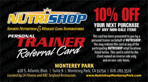 Nutrishop Monterey Park Trainer Referral Card Nutrishop Monterey Park Trainer Referral Card
